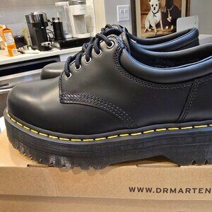 Dr. Martens 1461 Quad Black Smooth Leather Platform Oxford Shoes 10 Mens NEW